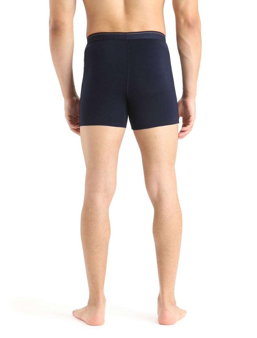 Men's Icebreaker Merino Anatomica Boxers Underwear Midnight Navy | CA 1632CTVE